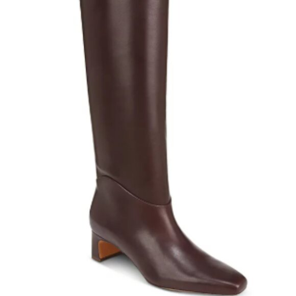 Vince Sol Square Tall Low Heel Boots - Picture 1 of 6